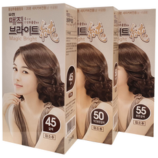 유한양행 매직브라이트순 염색제, 1개, 45.갈색