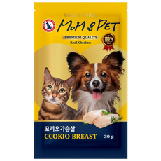 맘앤펫 국산 강아지 고양이 애견간식 사료토핑 통살 닭가슴살 간식 30g, 닭, 1개