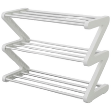 멜틱 3단 현관 신발 정리대, 화이트, 1개