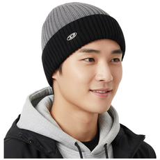 남자 비니모자 등산모자 겨울 스포츠 비니 러닝모자, 그레이블랙