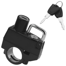킹콩 오토바이 잠금장치 헬멧 도난방지 자물쇠 열쇠형 스쿠터 헬멧락, 블랙+실버, 1개