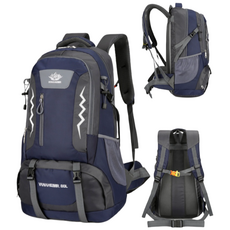 HTYVC 등산가방 60L 대용량 스포츠 배낭 백팩 트래킹 캠핑 아웃도어 남녀 트레블배낭, Deep Blue