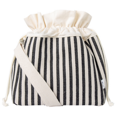 HaN'S pUMpkiN 編織2WAY水桶包, 條紋黑色