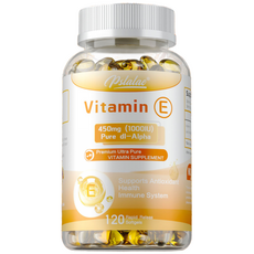 얼굴 머리카락 윤기 및 피부 관리를 위한 비타민 E 심근세포 건강 항산화 보호, 1개, 60정