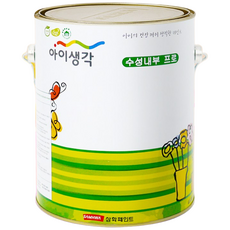 삼화 벽지 수성 벽 셀프 친환경 실크벽지 벽지 방문 가구 몰딩 아이생각 수성내부프로 4L, 화이트크림, 1개