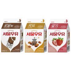 서울우유 카톤 초코우유 + 딸기우유 + 커피우유, 6개, 200ml