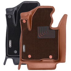 카마루 6D 듀라 코어매트 1+2열 풀세트 전차종 자동차 발매트, 구매클릭시 차종 / 연식 기재란 활성화, 하단:브라운/상단:그레이