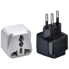 스위스 변환 어댑터 돼지코 플러그 유럽 해외 여행, 1개, 블랙