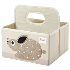 3 sprouts 多用途手提尿布收納籃 尿布收納用品, 兔子款, 1個