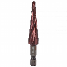 망고테크 코발트 스텝드릴비트 4-12mm 육각 스테인레스 홀가공 스텐홀쏘 서스 기리 철기리 금속 목재 스텝기리 철판타공 계단식타공, 1개