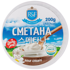 러시아 사워크림 스메타나 sour cream cmetaha smetana 토핑, 1개, 200g