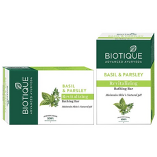 BIOTIQUE Pack of 10 Bio Basil & Parsley Revitalizing Body Soap For All Skin Types) (Pack of 10), 10개입, 75g