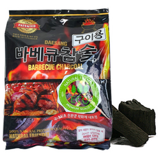 바베큐 참숯 2kg 1봉지 (착화제 중량 포함) 숯 차콜 구이용숯 캠핑숯 바베큐용숯 바베큐용 차콜 봉지숯, 1개