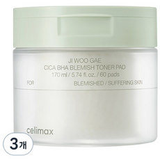 셀리맥스 지우개 시카 바하 블레미쉬 토너 패드 170ml, 60매입, 3개