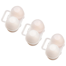 2구 휴대용 계란 케이스 도시락 나들이 캠핑 달걀보관, 3개, 1단, 화이트