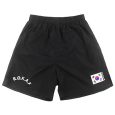 밀리터리 ROKAF 태극기 반바지 검정