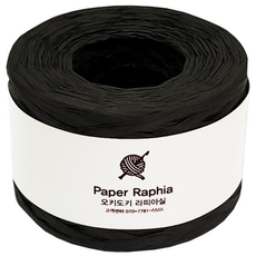 오키도키 라피아실 종이실 코바늘실 뜨개실, 검정, 1개