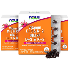나우푸드 비타민D3 & K2 메나퀴논 MK-7 90캡슐 3박스 9개월분, 90회분