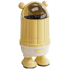 style dr 가정용 쓰레기통 쓰레기통 음식물쓰레기통 화장실 쓰레기통 주방 쓰레기통 침실 쓰레기통 귀여운 인테리어 이중 쓰레기통 대용량, 노란색 스탠딩 스타일