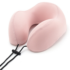 Skapendy 목베개 기내용 여행용 경추 메모리폼 목쿠션, 핑크