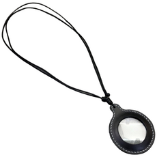 Bomari 項鍊皮革套便攜式放大鏡 黑色, 單一商品, 2個