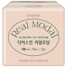 디어스킨 리얼모달 생리대 날개형, 대형, 14개입, 1개