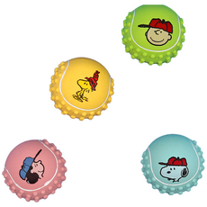 史奴比花色小狗乳膠玩具 6cm 4入, 1套, 粉色/黃色/綠色/藍色