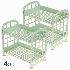 Roihome多功能組裝式2層迷你收納架, 4個, 綠色