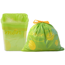 뜯지 않는 끈 일체형 쓰레기봉투 45*45cm 쓰레기봉투 20l 라임 향기, 30개