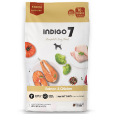 INDIGO 생후 3개월 이상 세븐 S 포 독 맞춤식단 건식사료, 닭+연어, 1.6kg, 1개