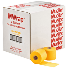 뮬러 언더랩 MUELLER MWrap 6.9CM .4M 스펀지 스포츠 테이프 테이핑 라켓 그립 발목테이핑, 골드, 12개