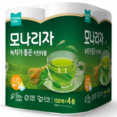 모나리자 녹차가 좋은 천연펄프 키친타올 150매, 1개, 4롤