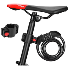 [당신의행복] 생활진심 자전거 자물쇠 탄소강 와이어 5단 잠금 장치, 검정