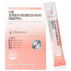 디뮨 초저분자 어린 피쉬콜라겐 4000 고함량 히알루론산 엘라스틴 데일리맥스, 2박스, 280g
