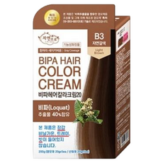 비파 헤어칼라크림 20 B3 자연갈색 새치커버용 염모제 20ml 5개 산화제 20ml 5개