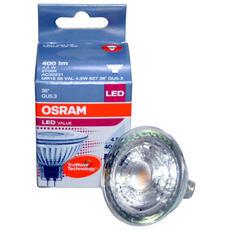 오스람 LED MR16 LED할로겐램프 4.5W GU5.3 12V, 주백색, 1개