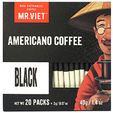 MR.VIET 即溶越南黑咖啡隨身包, 2g, 20條, 1盒