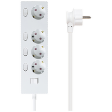 파워존 자동소화 4000W 고용량 웨이브 개별스위치 과부하차단 4구 멀티탭 50cm 1.5m 3m 5m 7m, 자동소화 개별스위치 4구 7m 화이트, 1개