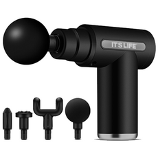 이츠라이프 화이트라벨 저소음 무선 진동 마사지건, 블랙