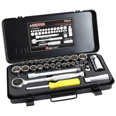 세신버팔로 소켓렌치세트 1/4-3/8 33PCS MM Set 복스세트 렌치 소켓 힌지 라쳇, 1세트, 상세페이지