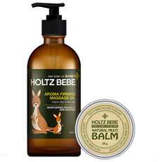 홀츠베베 천연 임산부 오일 300ml 마사지오일 튼살오일 + 홀츠베베 베이비 밤 크림 30ml 아기침독 기저귀 보습 진정 피부보호, 300ml+30g, 1개