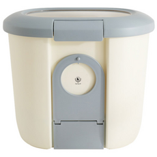 딩동펫 반려동물 사료보관통 겸용 식기, 그레이, 1개