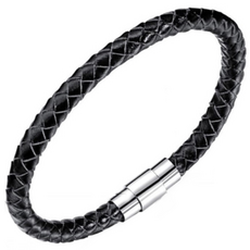 에르모사제이 맨즈 MW012 심플 로프 가죽 남자팔찌