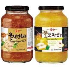 꽃샘 꿀생강차S 1kg + 꽃샘꿀모과차1kg, 2개, 1개입