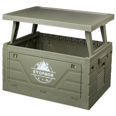차크닉 캠핑용 폴딩 수납박스 테이블형, 1개, 1단, 그린