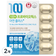 네이처그랜드 100억 프로바이오틱스 아연 플러스 유산균, 2개, 60정