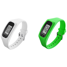 베니니 1+1 건강한 다이어트 자기관리 만보기 걸음수 손목시계, 1세트, 화이트+그린