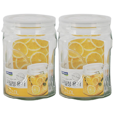 글라스락 사각 캐니스터 유리용기, 2개, 사각캐니스터 2L