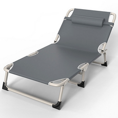 EMPIRE 접이식 각도 조절 침대 사무실 낮잠 간이 휴대용 캠핑 싱글 야전 침대, 그레이