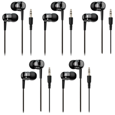 디보이스 IBE-B09 커널형 3.5mm 3극 1.5M 이어폰 번들 5개 1세트 블랙